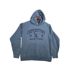 Prairie Mountain Cooperstown New York 1939 Hoodie Mens Small Blue Baseball